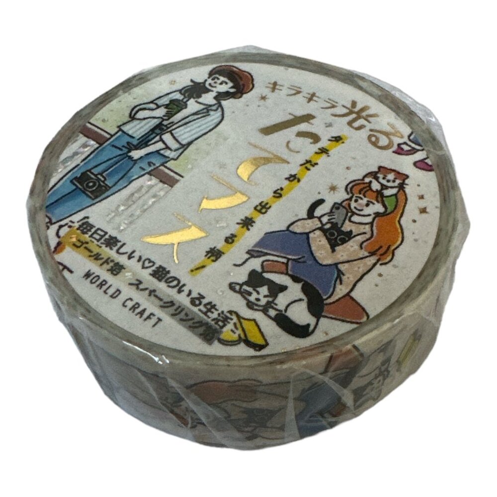 Japanese style Washi masking TAPE ladies girls and cats sparkly kawaii Japan